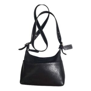 Coach Black Leather Shoulder Bag with Adjustable Straps